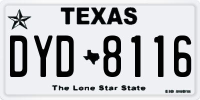 TX license plate DYD8116