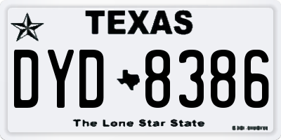 TX license plate DYD8386