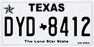 TX license plate DYD8412
