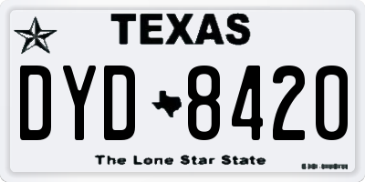 TX license plate DYD8420