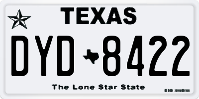 TX license plate DYD8422