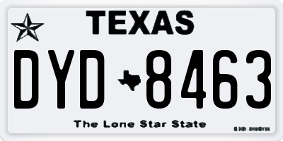 TX license plate DYD8463
