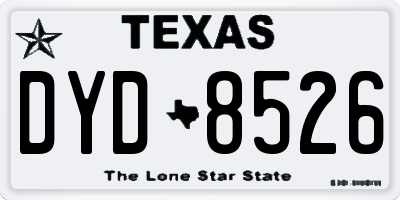 TX license plate DYD8526