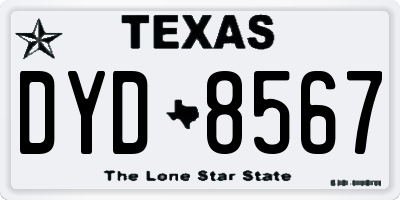 TX license plate DYD8567