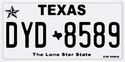 TX license plate DYD8589