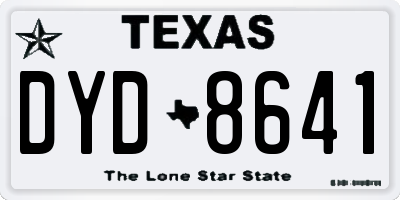 TX license plate DYD8641
