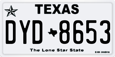 TX license plate DYD8653