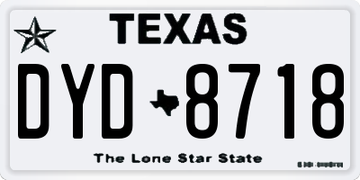 TX license plate DYD8718