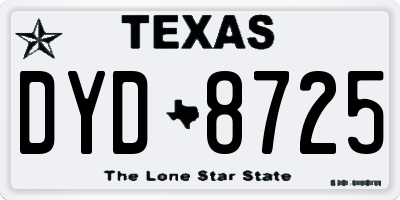 TX license plate DYD8725