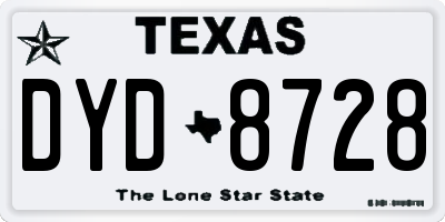 TX license plate DYD8728