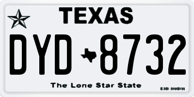 TX license plate DYD8732