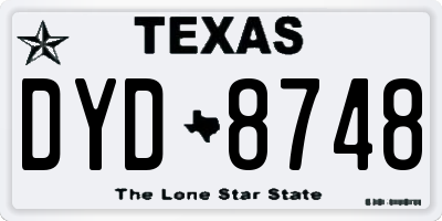TX license plate DYD8748