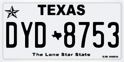 TX license plate DYD8753