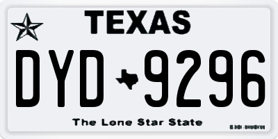 TX license plate DYD9296