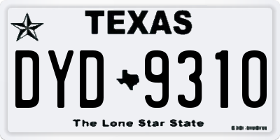 TX license plate DYD9310