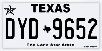 TX license plate DYD9652