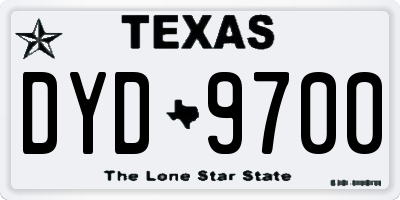 TX license plate DYD9700