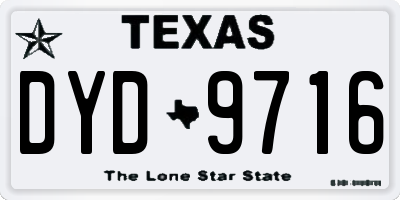 TX license plate DYD9716