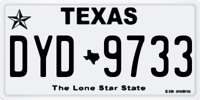 TX license plate DYD9733
