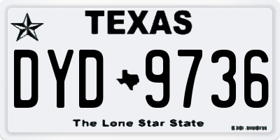 TX license plate DYD9736