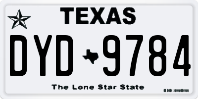 TX license plate DYD9784