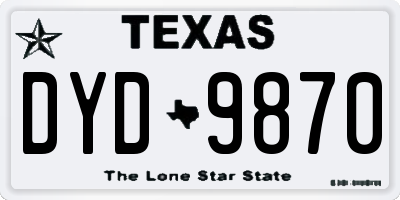 TX license plate DYD9870