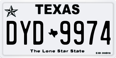TX license plate DYD9974