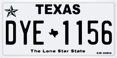 TX license plate DYE1156