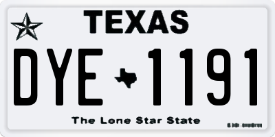 TX license plate DYE1191