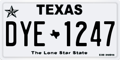TX license plate DYE1247