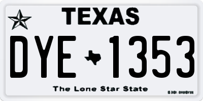 TX license plate DYE1353
