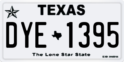 TX license plate DYE1395