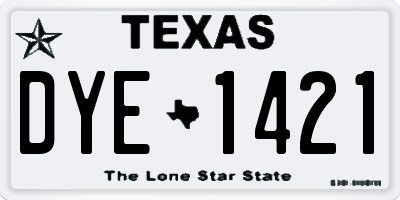 TX license plate DYE1421