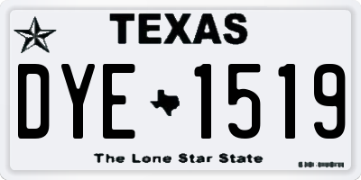 TX license plate DYE1519