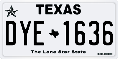 TX license plate DYE1636