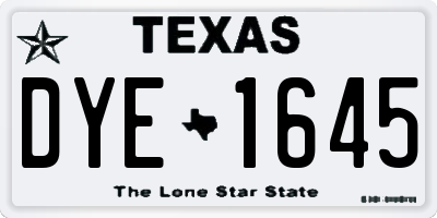 TX license plate DYE1645