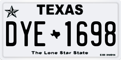 TX license plate DYE1698