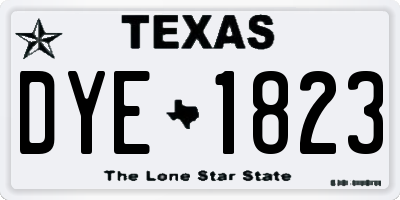 TX license plate DYE1823