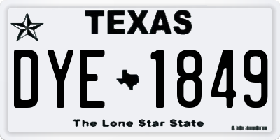 TX license plate DYE1849