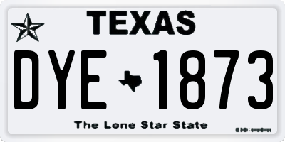 TX license plate DYE1873