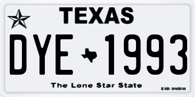 TX license plate DYE1993
