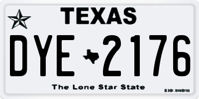 TX license plate DYE2176