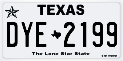 TX license plate DYE2199