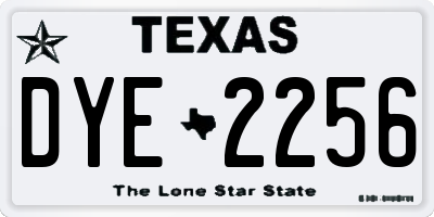 TX license plate DYE2256
