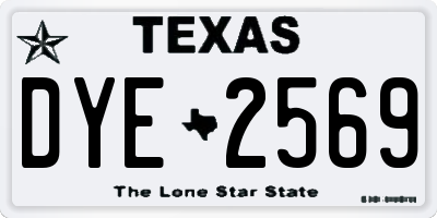 TX license plate DYE2569