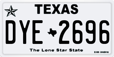 TX license plate DYE2696