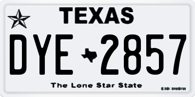 TX license plate DYE2857