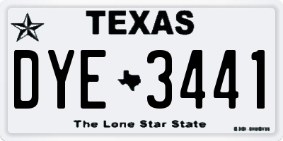 TX license plate DYE3441