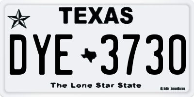 TX license plate DYE3730
