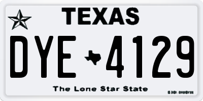TX license plate DYE4129